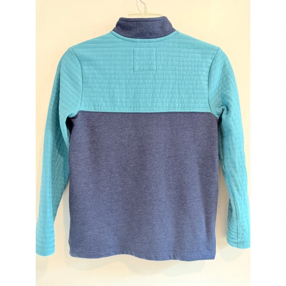 Cat & Jack Boys Blue Quilted Quarter Zip Pullover Sweater Size M 8/10